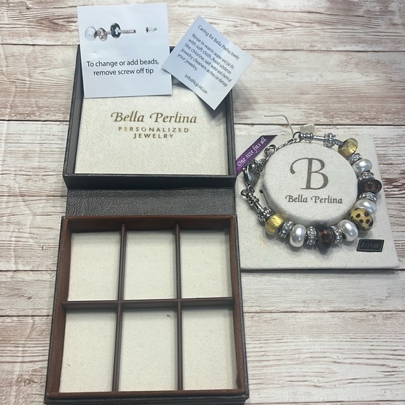 Bella Perlina Beaded Bracelet Pandora Style Bracelet Like New in Box - Picture 3 of 5